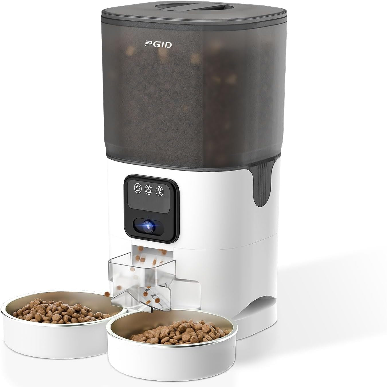 6L Single Bowl or 7L Dual Bowl Automatic Cat Feeder 1080P Camera Night Vision WiFi Two Way Audio