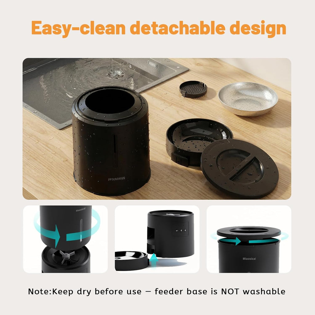 4.2L Automatic Cat Feeder for 2 Cats Dual Bowls WiFi App Timed Feeding Whisker Friendly