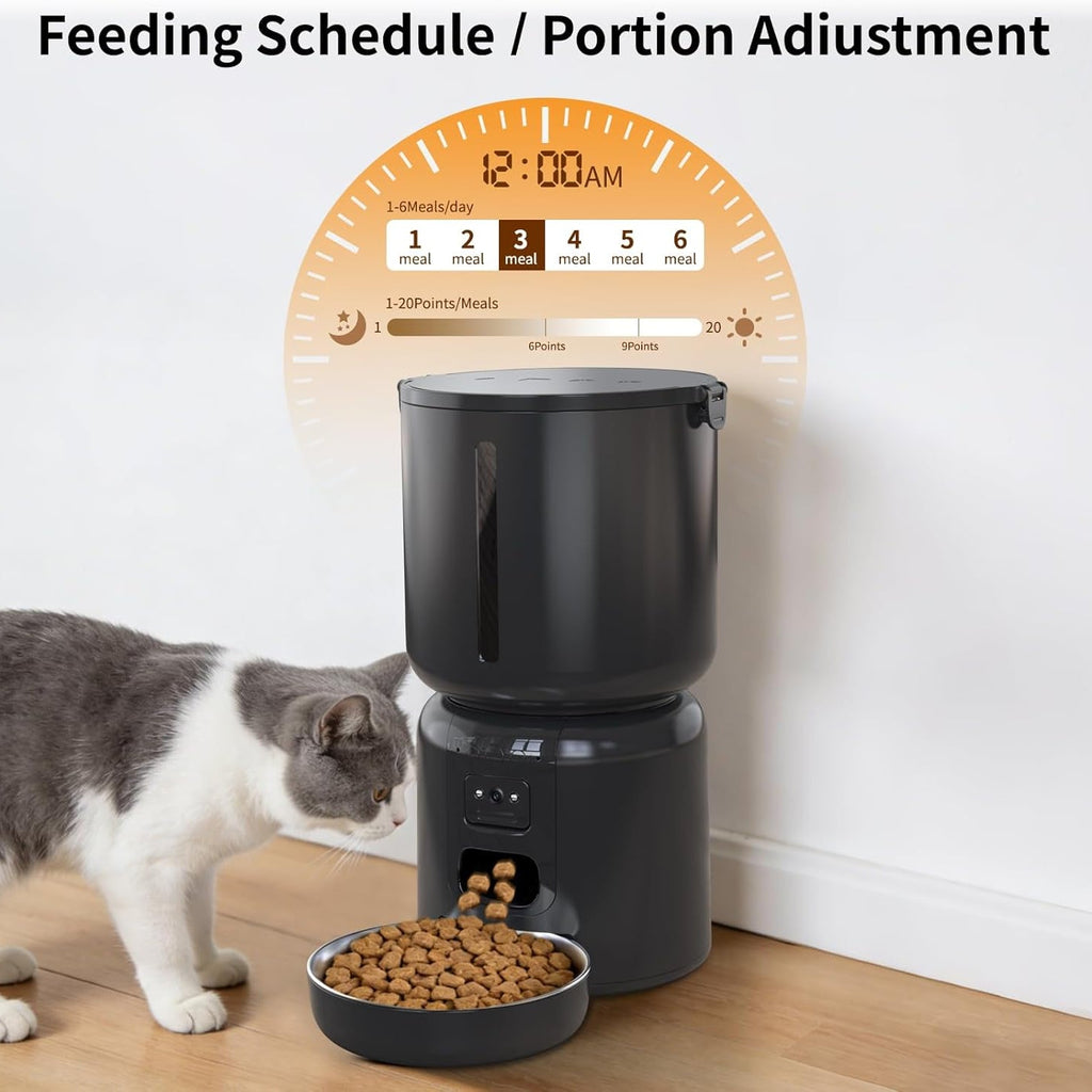 4L Cat Feeder and Water Dispenser Set with 2MP Camera WiFi App Control Single Plug