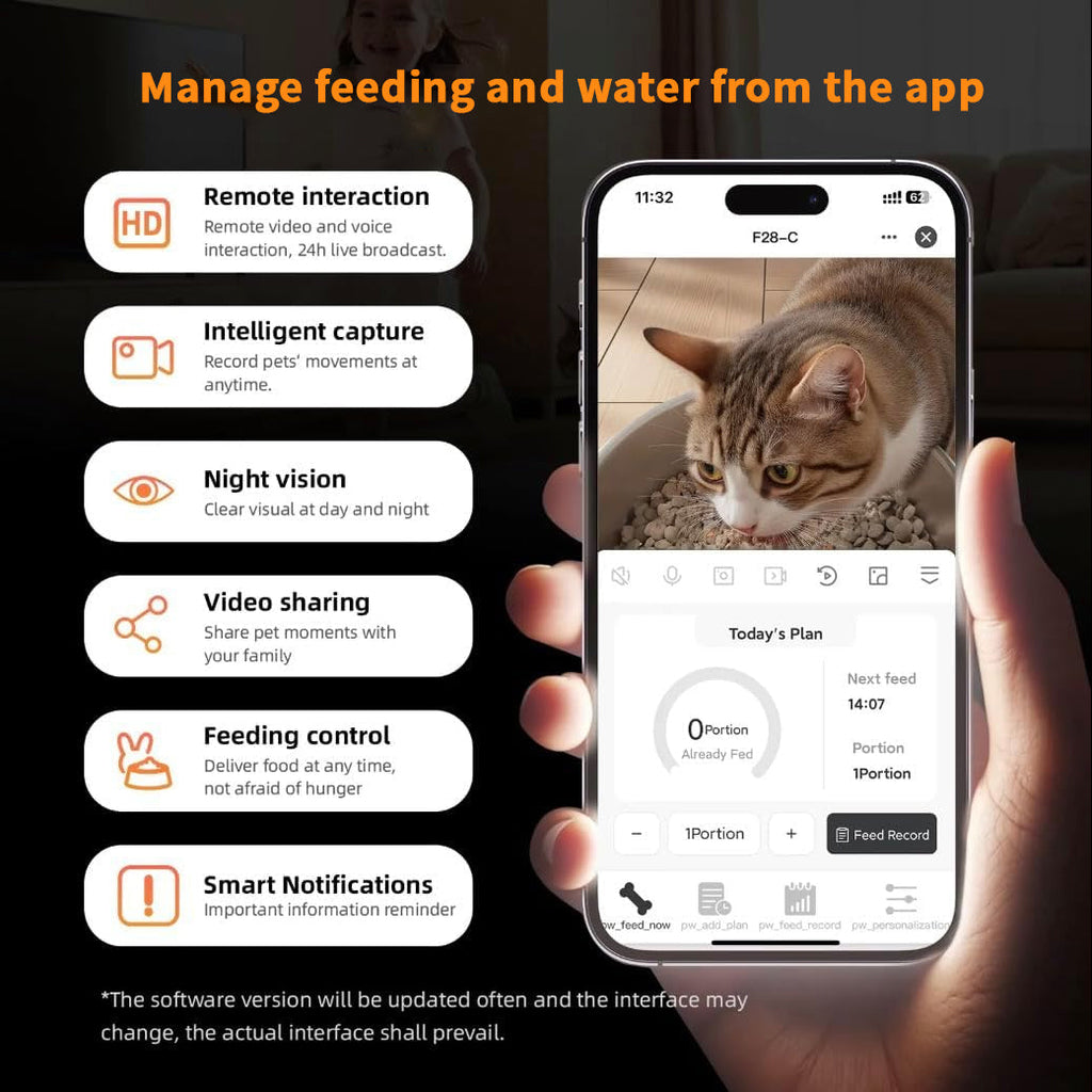 4L Cat Feeder and Water Dispenser Set with 2MP Camera WiFi App Control Single Plug